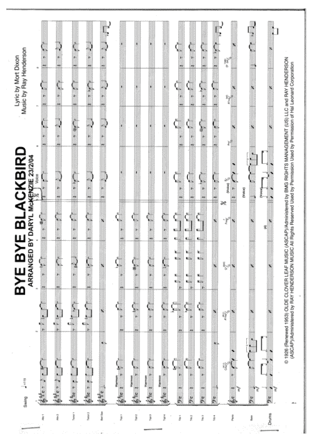 Bye Bye Blackbird (arr. Daryl McKenzie)
