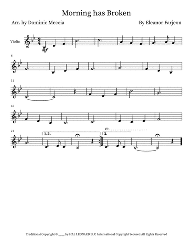 Morning Has Broken (arr. Dominic Meccia)