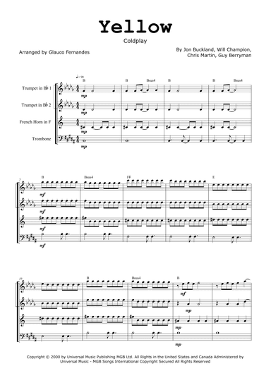 Yellow (arr. Glauco Fernandes)