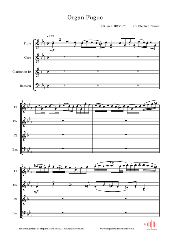 Little Organ Fugue in G minor (arr. Stephen Tanner)
