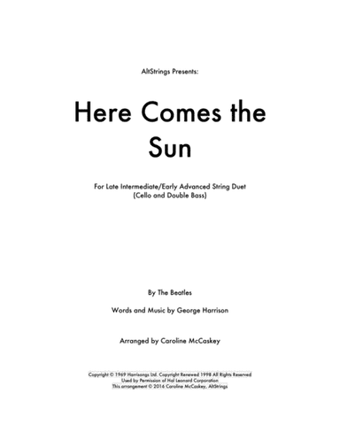 Here Comes The Sun (arr. Caroline McCaskey)