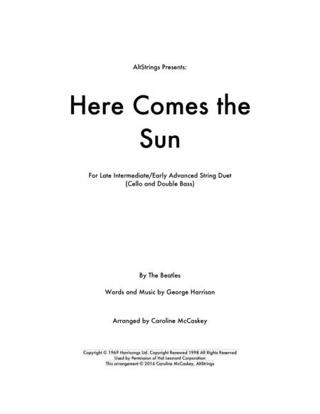 Here Comes The Sun (arr. Caroline McCaskey)