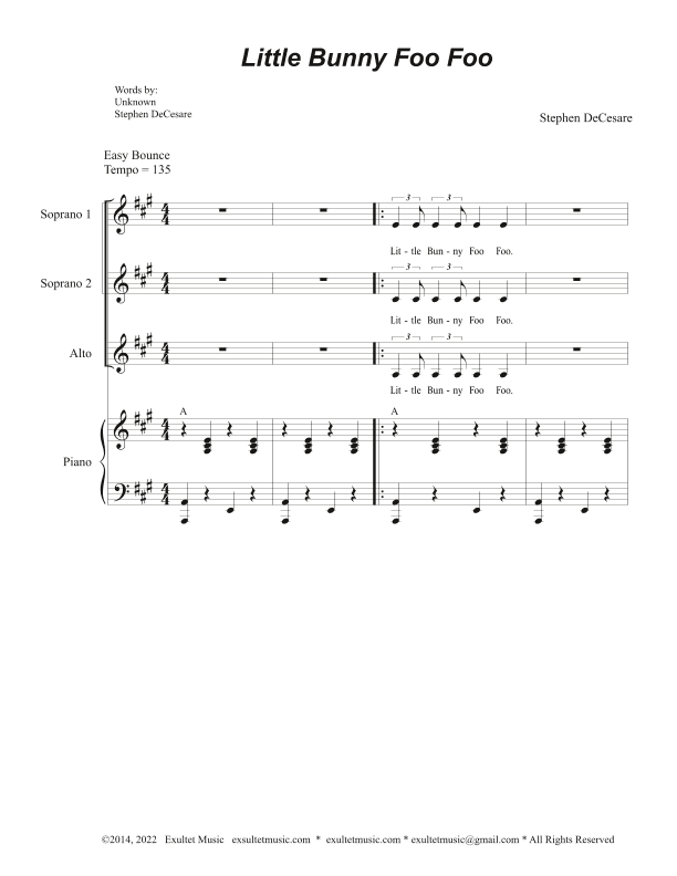 Little Bunny Foo Foo (Vocal Trio - (SSA)
