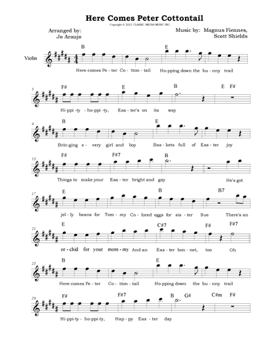 Here Comes Peter Cottontail (arr. Jo Araujo)