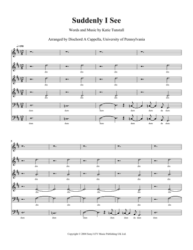 Suddenly I See (arr. Andrew Paloni)