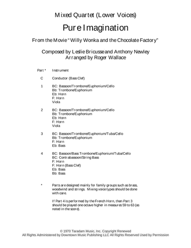 Pure Imagination (arr. Roger Wallace)