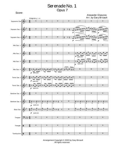 Serenade No. 1 (arr. Gary Bricault)