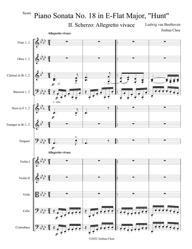 Hunt Sonata, Movement 2 (arr. Joshua Choe)