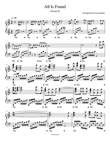 All Is Found (arr. Jhoony Piano)