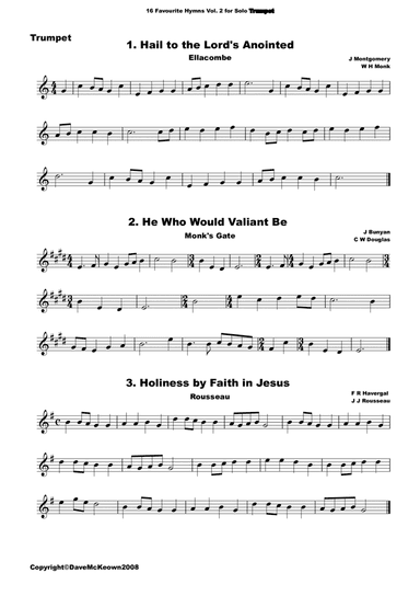 16 Favourite Hymns Vol.2 for solo Trumpet (arr. David McKeown)