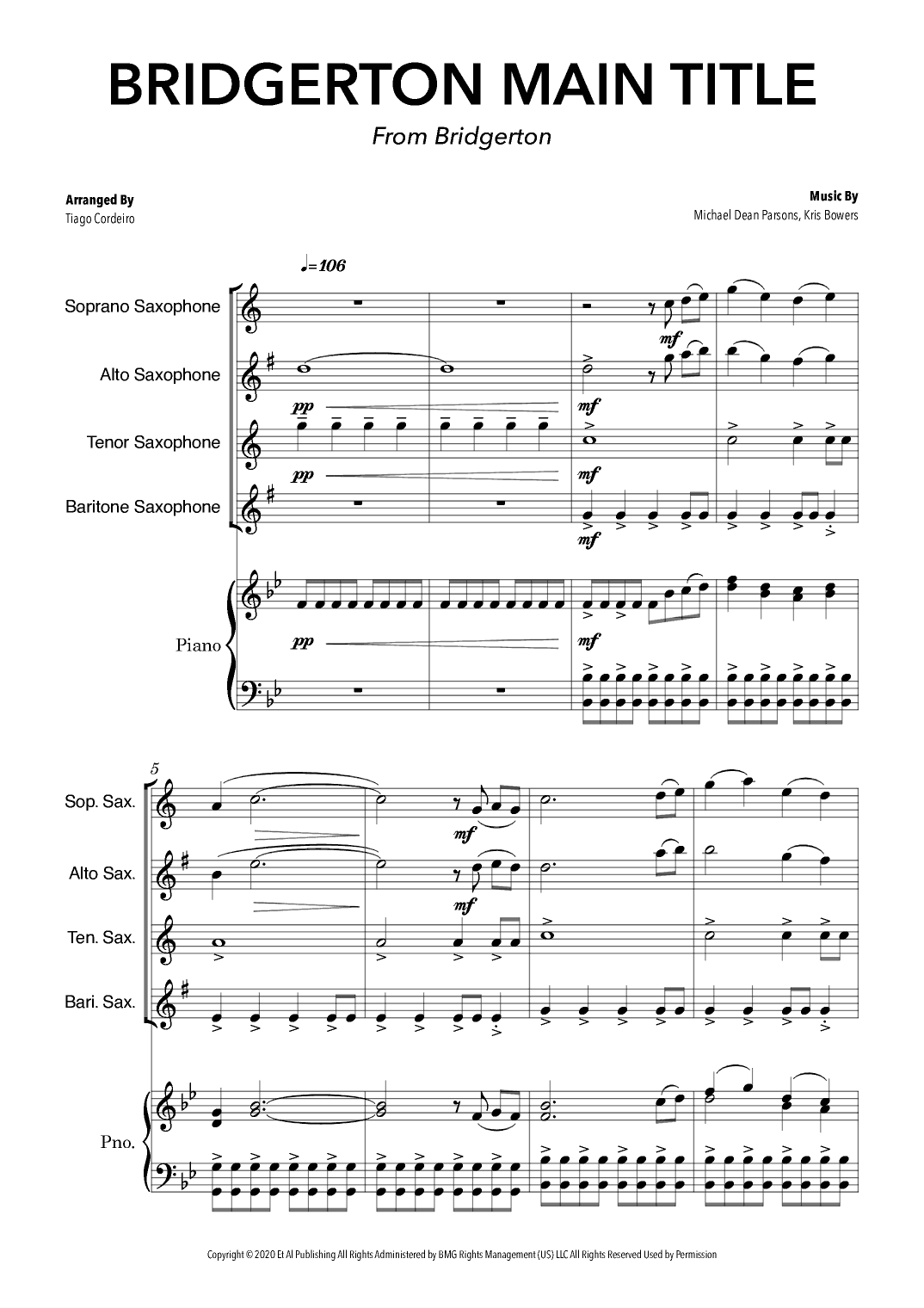 Bridgerton Main Title (arr. Tiago Cordeiro)