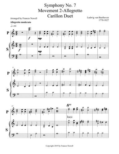 Beethoven Symphony No.7, Movement 2, Allegretto-Carillon Duet (arr. Frances Newell)
