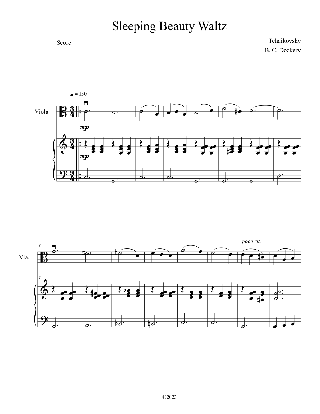 Sleeping Beauty Waltz (Viola Solo with Piano Accompaniment) (arr. B. C. Dockery)