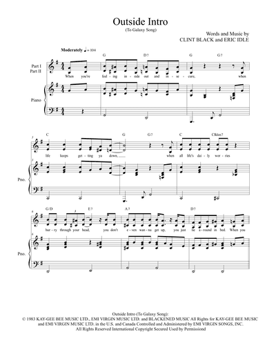 Outside Intro (of The Galaxy Song) (arr. Tanna Ward and Jan Ward)