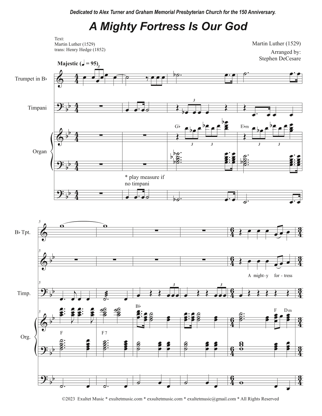 A Mighty Fortress Is Our God (Vocal solo) (arr. Stephen DeCesare)