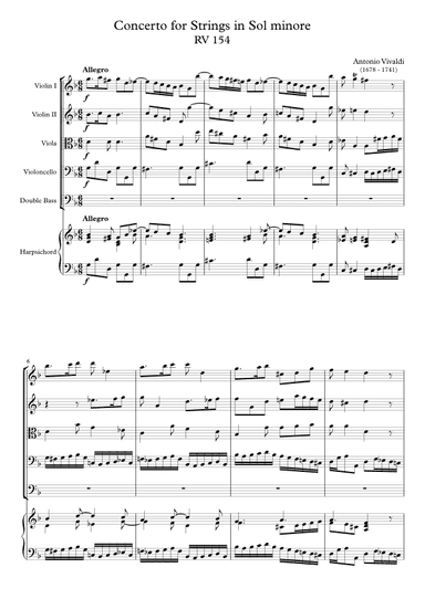 Concerto for Strings in Sol minore RV 154