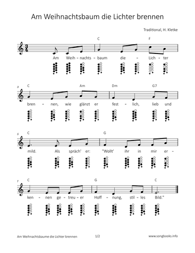 Am Weihnachtsbaum die Lichter brennen (arr. songbooks.info)