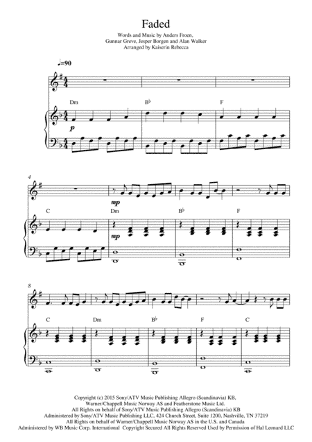 Faded (arr. Kaiserin Rebecca)