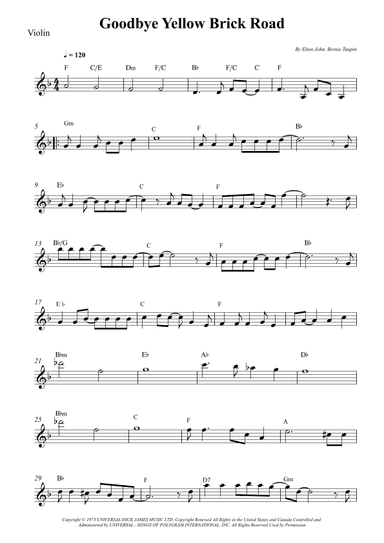 Goodbye Yellow Brick Road (arr. Wesley S. SIlva)