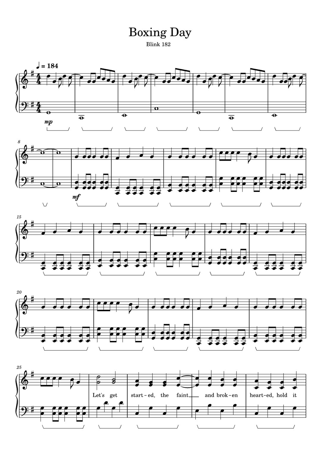 Boxing Day (arr. eduardo)