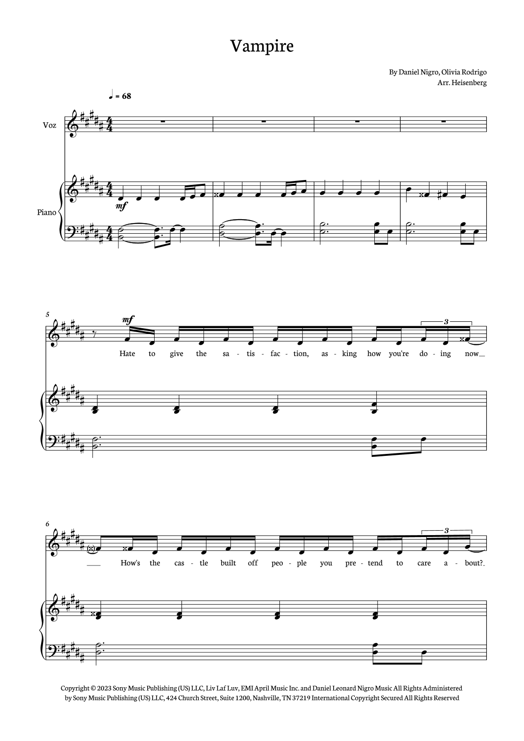 Vampire (arr. Heisenberg)