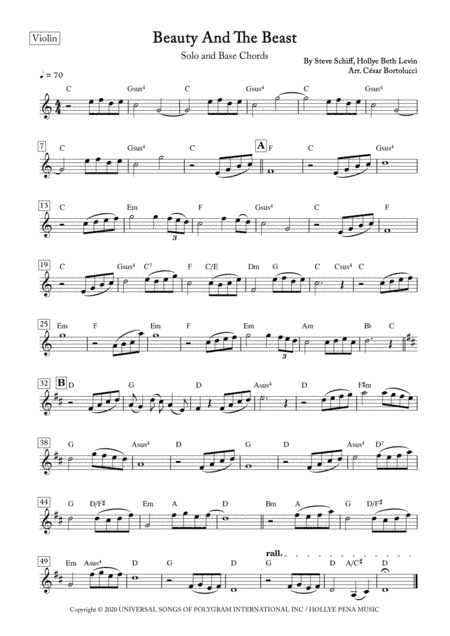 Beauty And The Beast (arr. ACT Bortolucci)