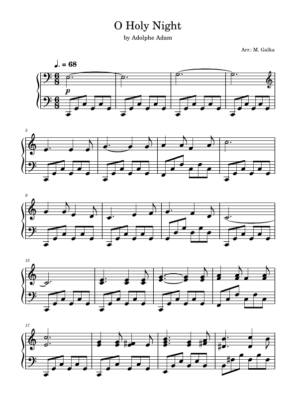 O Holy Night (arr. M. Galka)