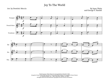 Joy To The World (arr. Dominic Meccia)