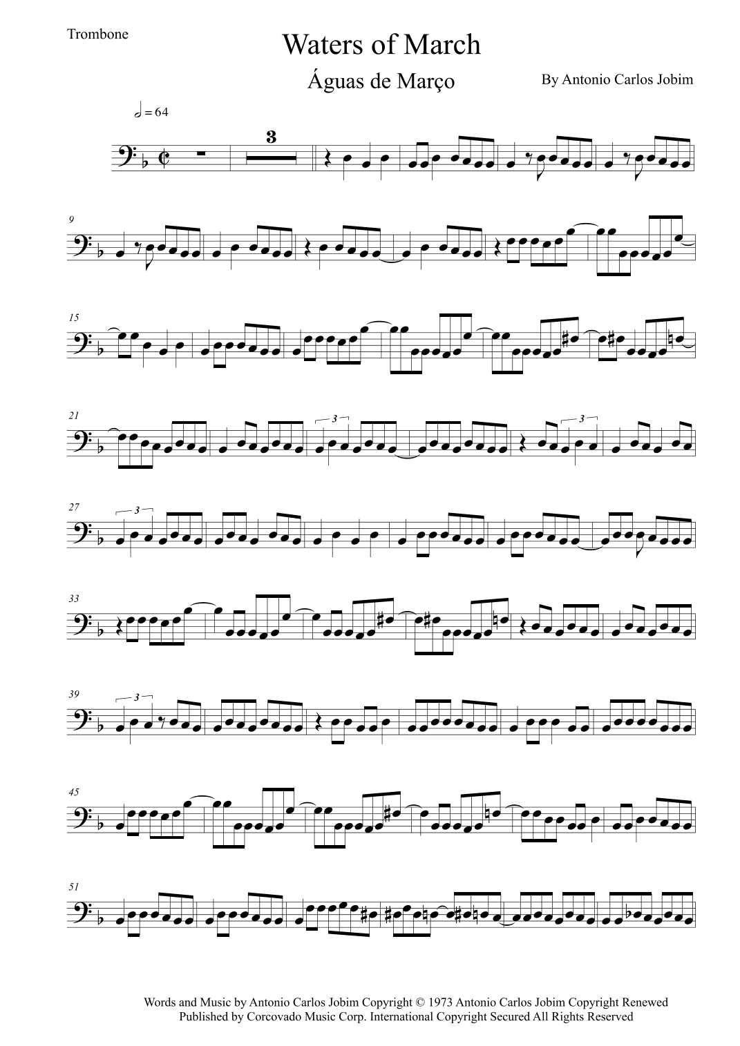 Águas De Março (waters Of March) (arr. Leo Silva)