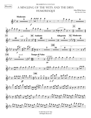 A Mingling of the Wets and the Drys - A Humoresque - Woodwind Parts (arr. Kevin R. Tam)
