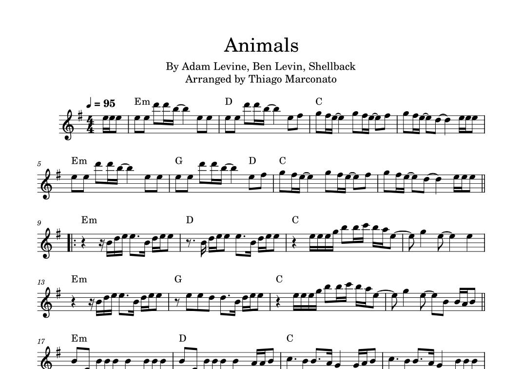 Animals (arr. Thiago Marconato)