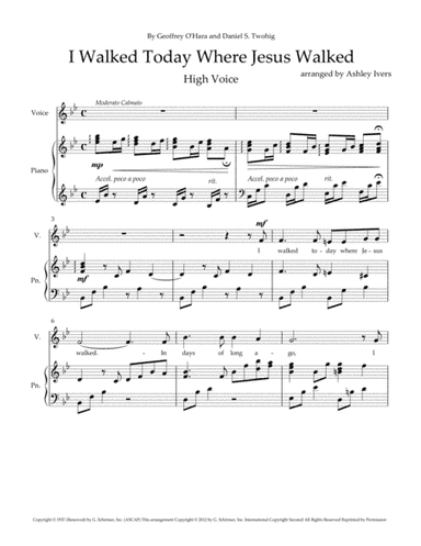 I Walked Today Where Jesus Walked (arr. Ashley Ivers)