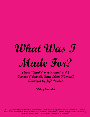What Was I Made For? (arr. Jeff Tincher)