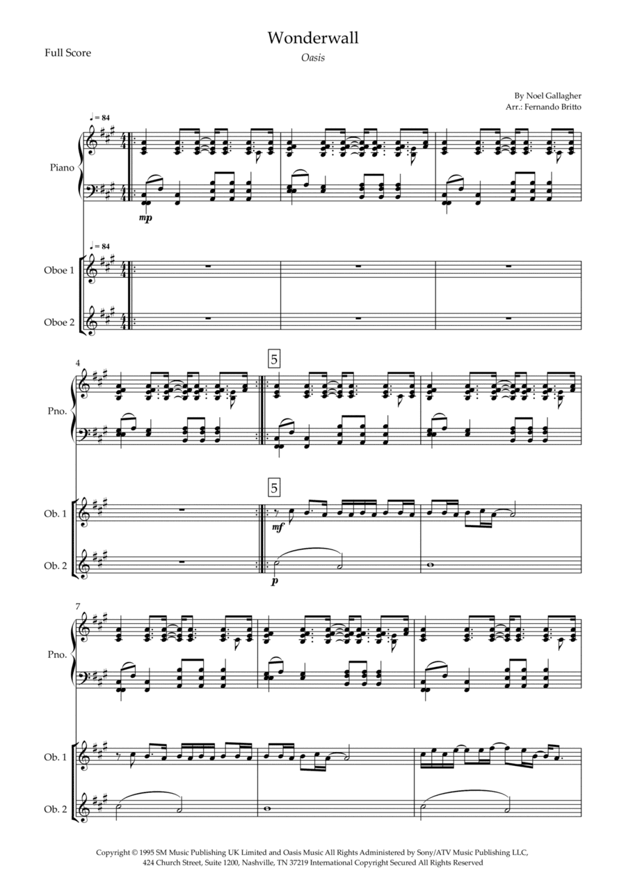 Wonderwall (arr. Fernando Britto)