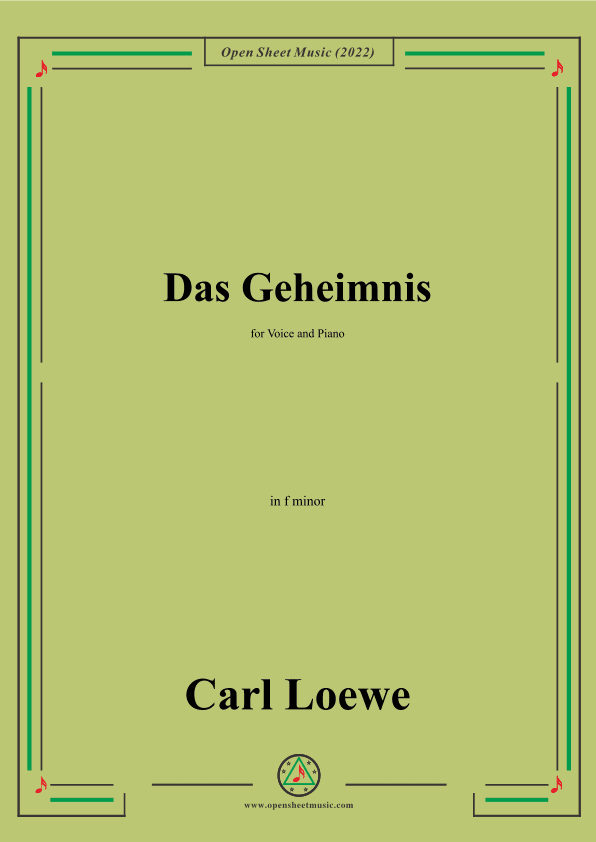 Loewe-Das Geheimnis,in f minor,for Voice and Piano (arr. OSM Press)