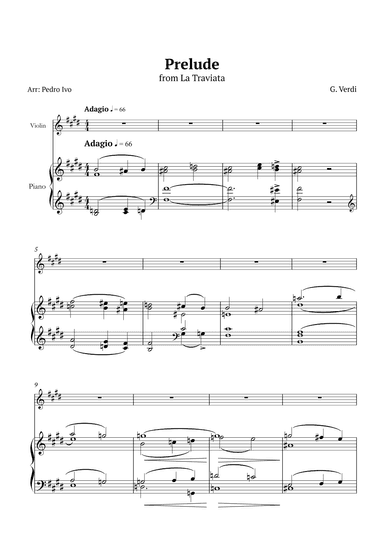 Prelude from La Traviata for piano and violin (arr. André Nusa)