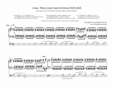 Come, Thou Long Expected Jesus (HyFrydol) (arr. Richard deCosta)