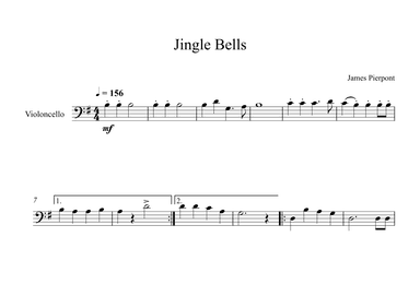 Jingle Bells, James Pierpont (Cello) (arr. Digital Book Music)