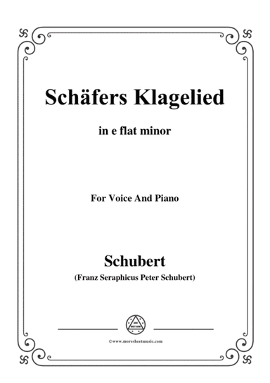 Schubert-Schäfers Klagelied,in e flat minor,Op.3,No.1,for Voice and Piano (arr. MSM)