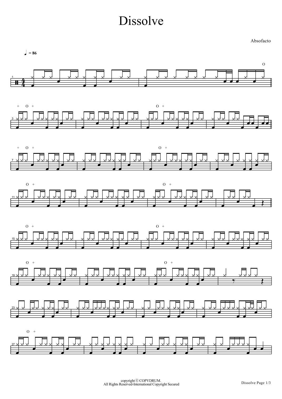 Dissolve (arr. COPYDRUM)