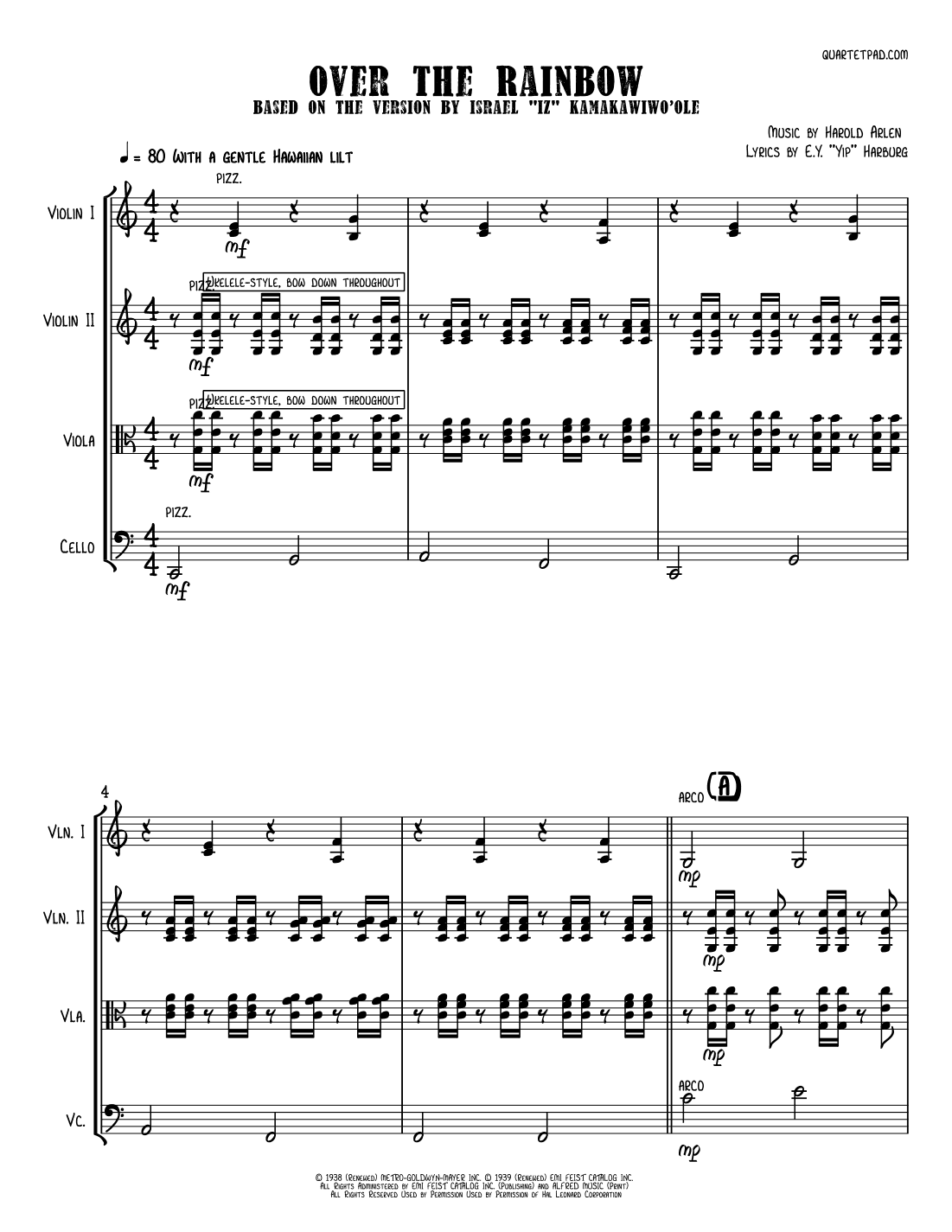 Over The Rainbow (arr. Alison Gillies)