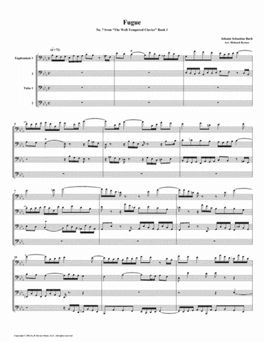 Fugue 07 from Well-Tempered Clavier, Book 1 (Euphonium-Tuba Quartet) (arr. Richard Byrnes)