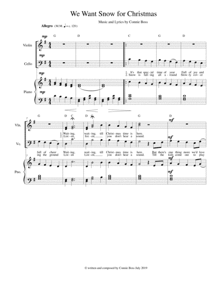 We Want Snow For Christmas - strings and piano
