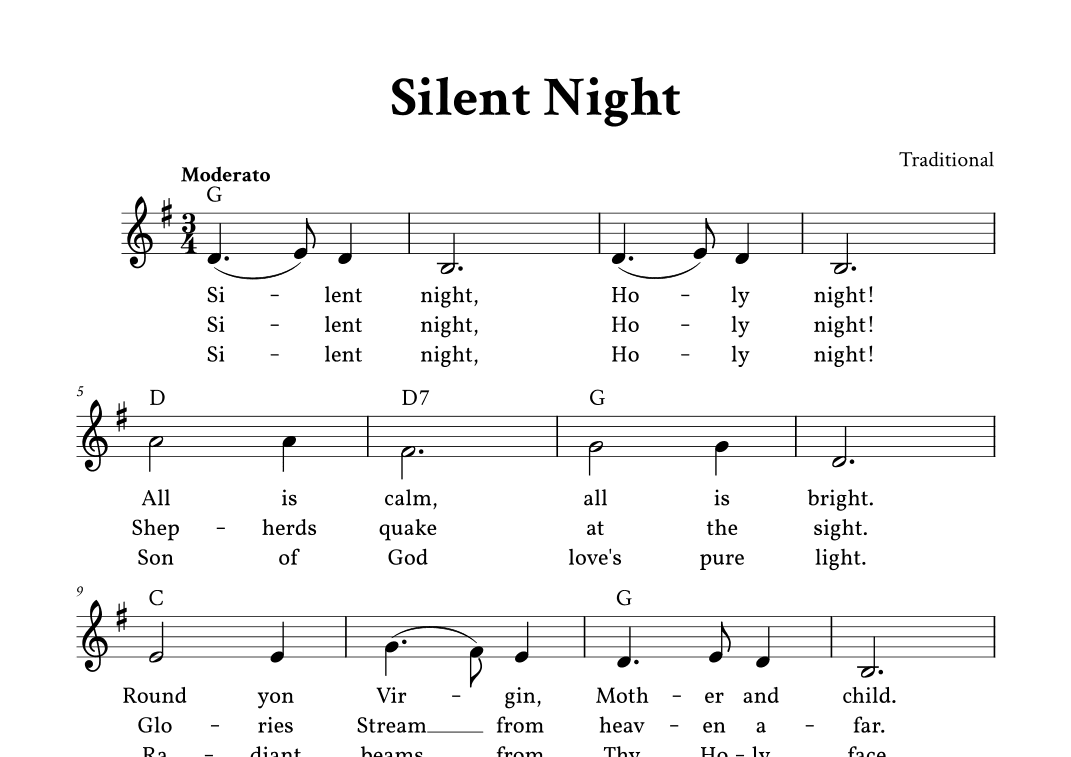 Silent Night - Lead Sheet (G Major) (arr. Yuri Noronha)