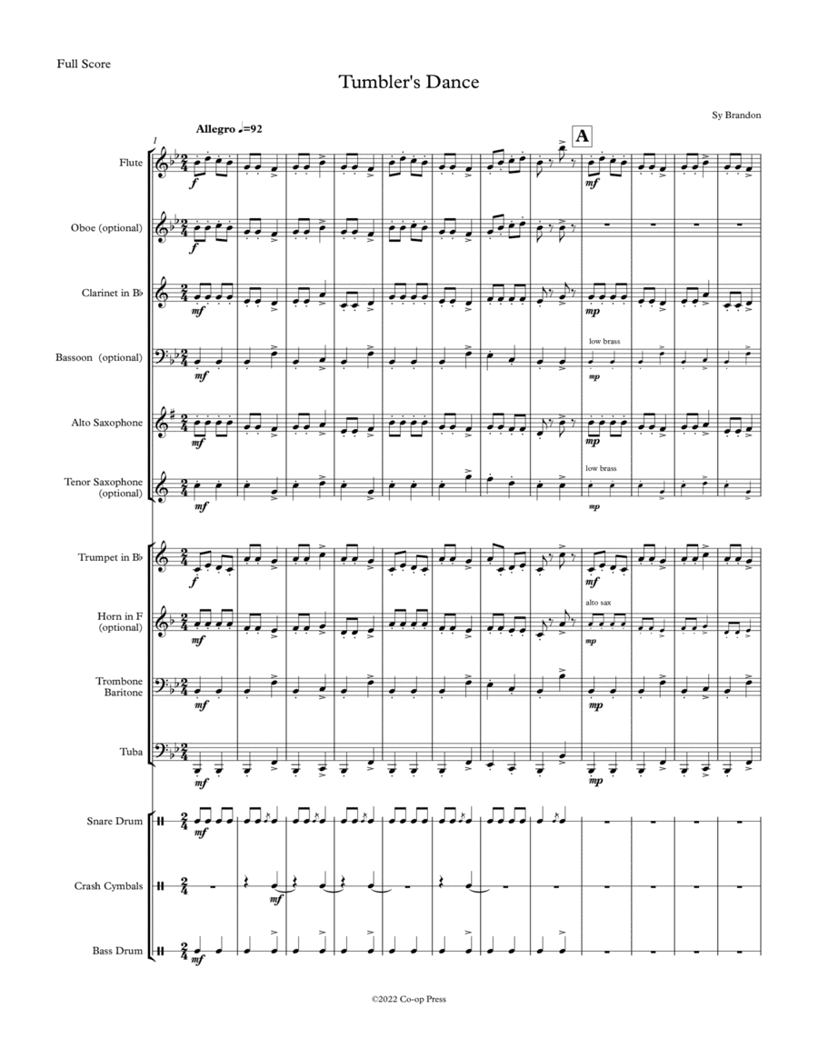 Tumbler's Dance for Young Band