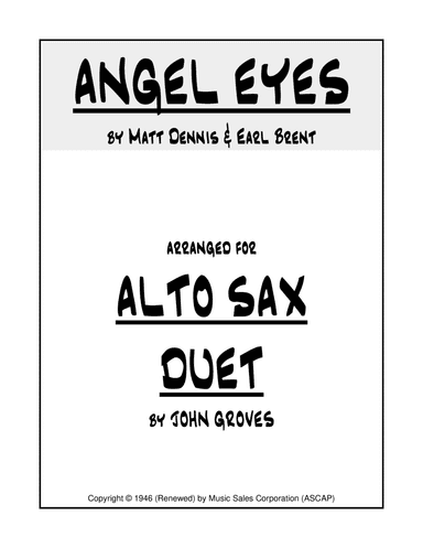 Angel Eyes (arr. John Groves)