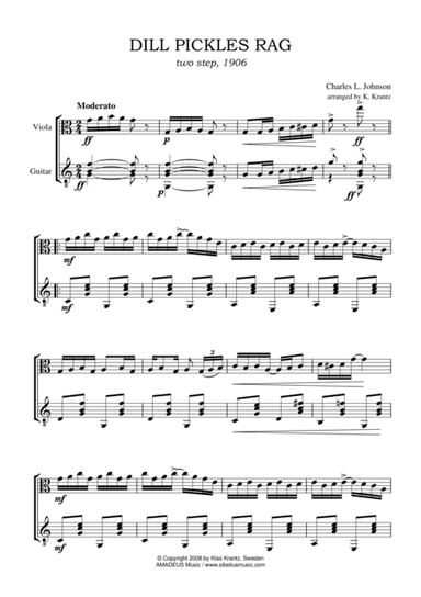 Dill Pickles Rag for viola and guitar (arr. Amadeus Music)