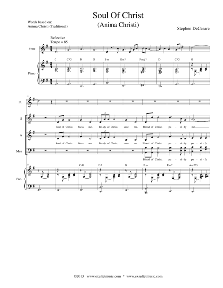 Soul of Christ (Anima Christi) (Solo with SATB)
