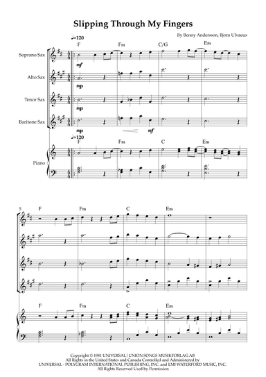 Slipping Through My Fingers (arr. Karen Gueiros)
