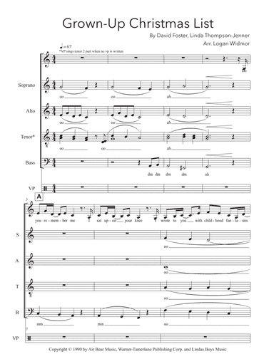 Grown-up Christmas List (arr. Logan Widmor)